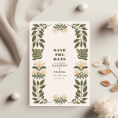 Save The Date Mariage de jardin botanique Fleur sauvage simple