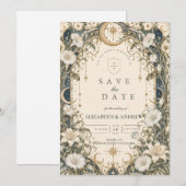 Save The Date Mariage de jardin céleste romantique (Devant / Derrière)