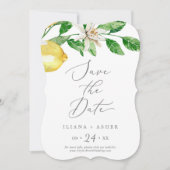Save The Date Mariage de jardin de citron moderne (Devant)