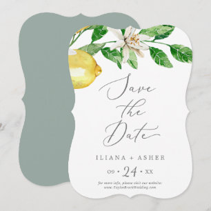 Save The Date Mariage de jardin de citron moderne