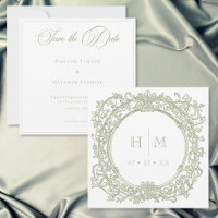 Mariage de jardin élégant vintage à crête verte