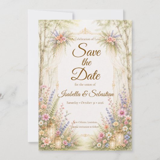 Save The Date Mariage de Jardin Enchanté (Devant)