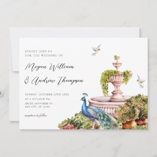 Save The Date Mariage de jardin esthétique aquarelle (Devant)