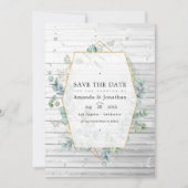 Save The Date Mariage de jardin Eucalyptus géométrique rustique (Devant)