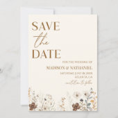 Save The Date Mariage de jardin floral sauvage bohème (Devant)