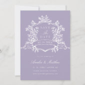 Save The Date Mariage de jardin Lavande Classique Bloom (Devant)