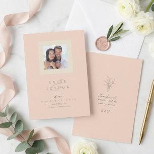 Save The Date Mariage de jardin lavé par le soleil Photo Rose ID