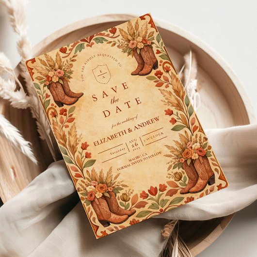 Save The Date Mariage de jardin occidental bohème