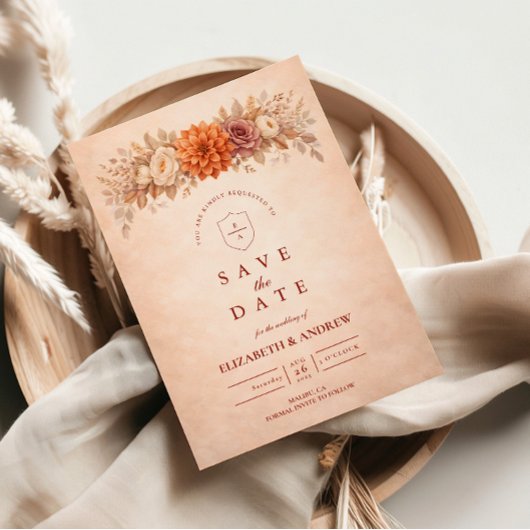Save The Date Mariage de jardin romantique d'automne