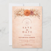 Save The Date Mariage de jardin romantique d'automne (Devant)
