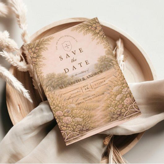Save The Date Mariage de jardin rustique à la campagne