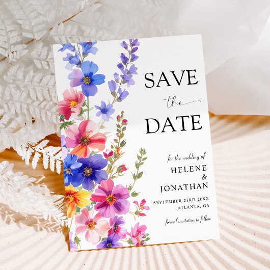 Save The Date Mariage de jardin rustique bohème élégant aux fleu