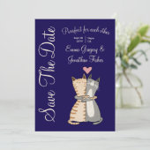 Save The Date Mariage de jeu de chats élégant (Debout devant)