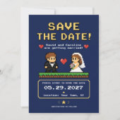 Save The Date Mariage de jeu vidéo rétro en style pixel (Devant)