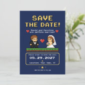 Save The Date Mariage de jeu vidéo rétro en style pixel (Debout devant)
