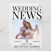 Save The Date Mariage de journal photo amusant unique (Devant / Derrière)