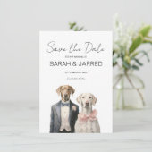 Save The Date Mariage de la mariée et du marié chiens (Debout devant)