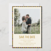 Save The Date Mariage de la Marine Botanique Géométrique Rétro (Devant)