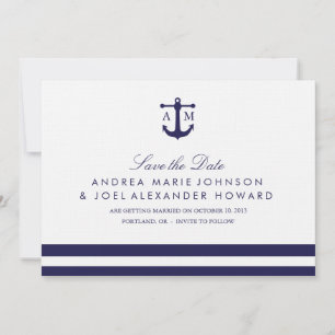 Save The Date Mariage de la Marine Nautique, Date à Réserver