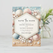 Save The Date Mariage de la plage d'aquarelle numérique (Debout devant)