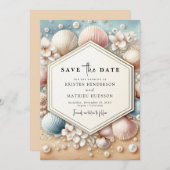 Save The Date Mariage de la plage d'aquarelle numérique (Devant / Derrière)