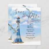 Save The Date Mariage de la plage nautique du phare et des mouet (Devant / Derrière)