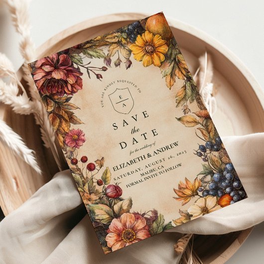 Save The Date Mariage de la récolte de citrouille épicée