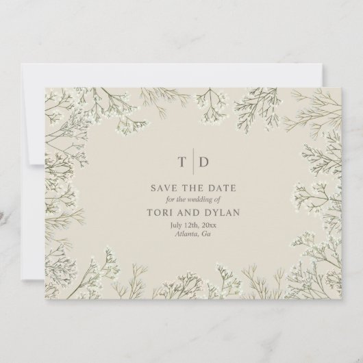 Save The Date Mariage de la respiration du bébé Sauvez la date (Devant)