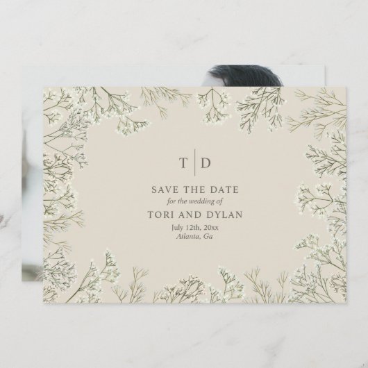 Save The Date Mariage de la respiration du bébé Sauvez la date P (Devant / Derrière)