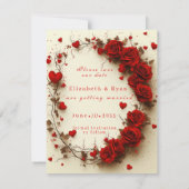 Save The Date Mariage de la Saint-Valentin aux cœurs rouges (Dos)