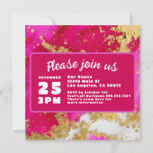 Save The Date Mariage de la Saint-Valentin Rose Rouge et Or (Dos)