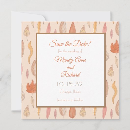 Save The Date Mariage de la saison automnale (Devant)