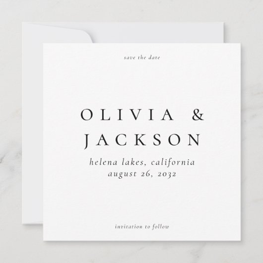 Save The Date Mariage de la typographie calligraphie (Dos)