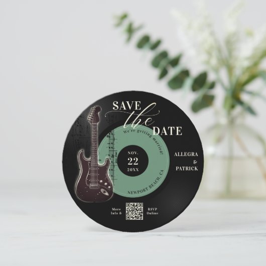 Save The Date Mariage de l'amoureux de la musique Enregistrer la (Debout devant)