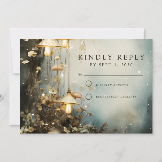 Save The Date Mariage de lanternes à pendage de forêt enchantées (Devant)