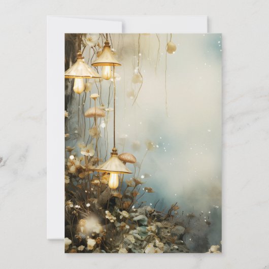 Save The Date Mariage de lanternes à pendage de forêt enchantées (Dos)