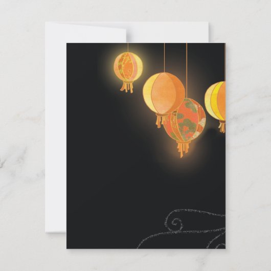 Save The Date Mariage de Lanternes en papier glamour Sauvez la d (Dos)