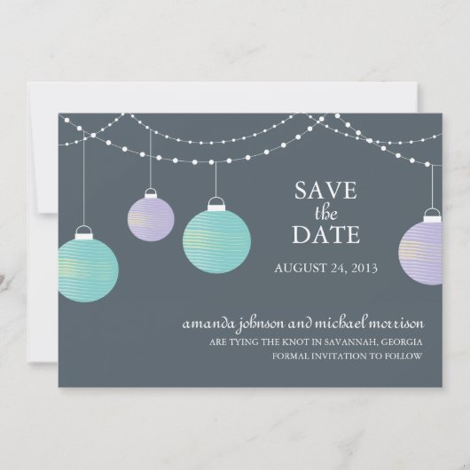 Save The Date Mariage de lanternes papier Enregistrer la date (Devant)