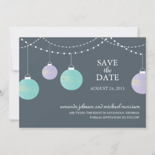 Save The Date Mariage de lanternes papier Enregistrer la date
