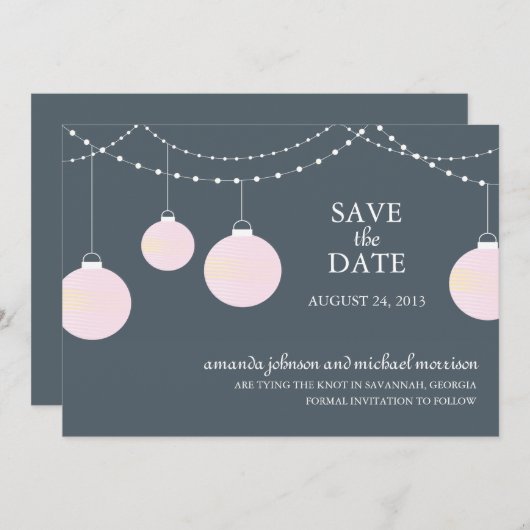 Save The Date Mariage de lanternes papier Enregistrer la date (Devant / Derrière)
