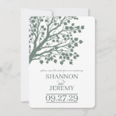 Save The Date Mariage de l'arbre d'aspect vert Sage (Devant)