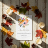 Save The Date Mariage de l'automne romantique citrouilles et feu