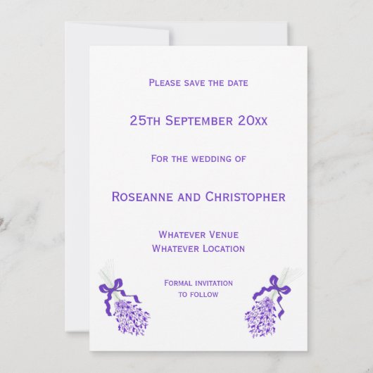 Save The Date Mariage de lavande (Dos)