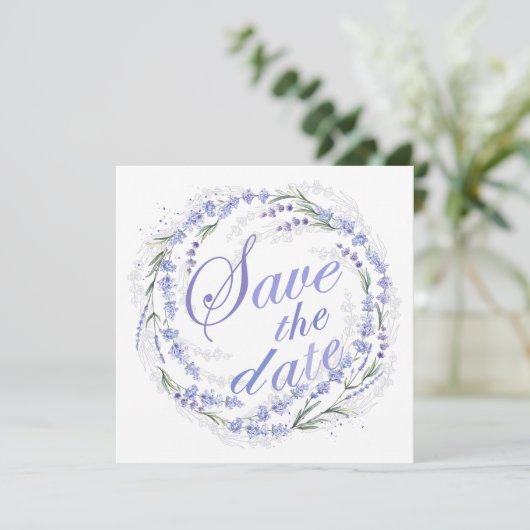 Save The Date Mariage De Lavande Rustique Enregistrer La Date (Debout devant)