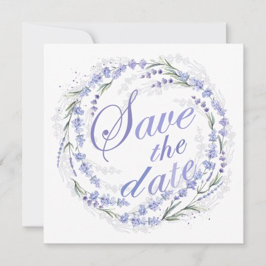 Save The Date Mariage De Lavande Rustique Enregistrer La Date (Devant)