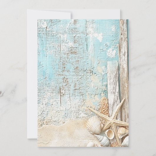 Save The Date Mariage de l'étoile de plage en bois flotté enregi (Dos)