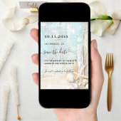 Save The Date Mariage de l'étoile de plage en bois flotté enregi