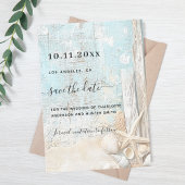 Save The Date Mariage de l'étoile de plage en bois flotté enregi