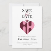 Save The Date Mariage de luxe romantique HH Monogramme (Devant)