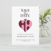 Save The Date Mariage de luxe romantique HH Monogramme (Debout devant)